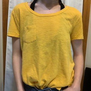 mustard yellow pocket tee